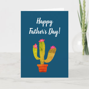 Feliz Día del Padre lindo cactus tarjeta de saludo
