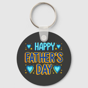 Feliz Día del Padre Llavero de Corazón Azul y Dora