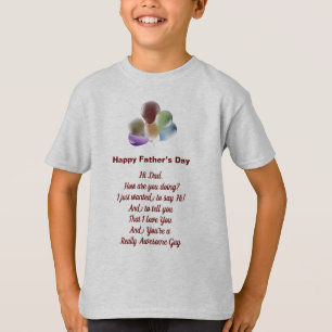 Feliz Día del Padre niños en camiseta