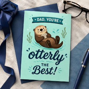 Feliz Día del Padre Nutria Mejor Lindo Teal Padre 