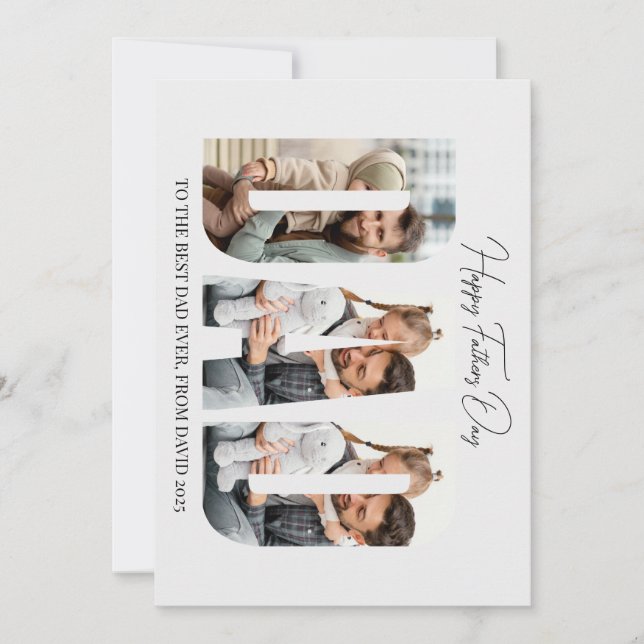 Feliz Día del Padre Papá Tarjeta de Foto Personali (Anverso)