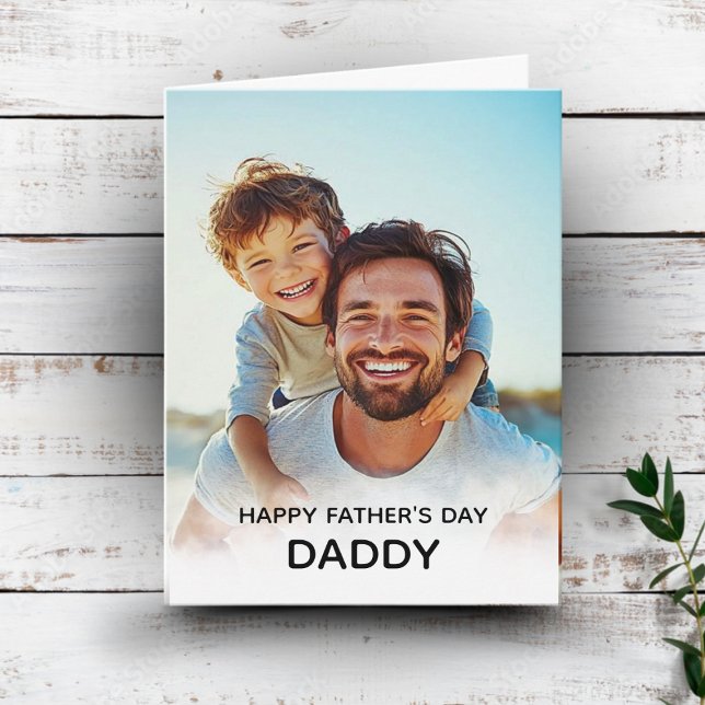 Feliz Día del Padre Papá Tarjeta Personalizada con (Subido por el creador)