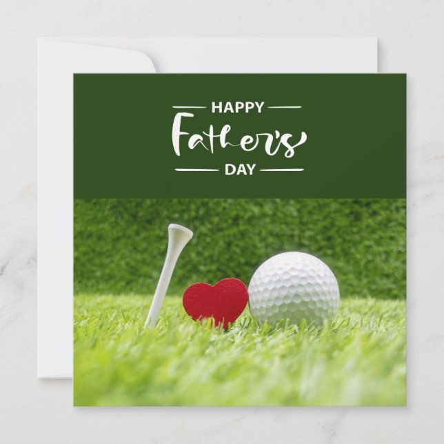 Feliz Día del Padre para jugar al golf en verde co (Anverso)