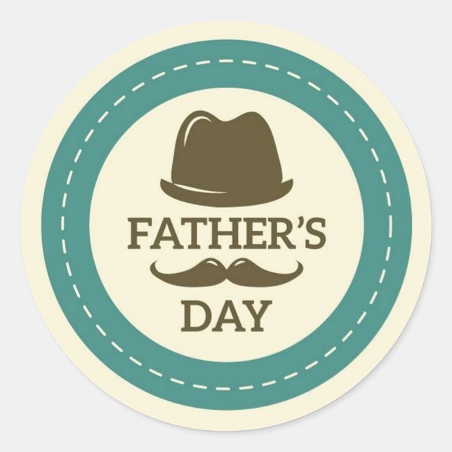 Feliz Día del Padre Pegatina redonda clásica (Anverso)