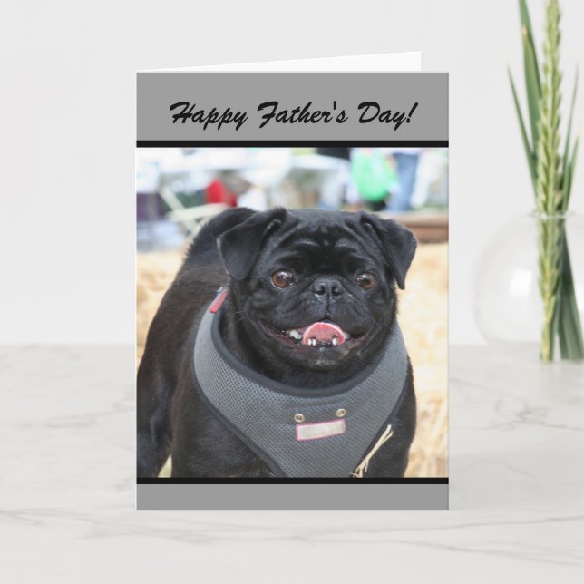 Feliz Día del Padre tarjeta de bienvenida de perro (Anverso)