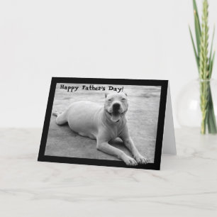 Feliz Día del Padre, tarjeta de bienvenida pitbull