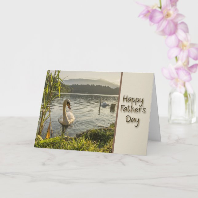 Feliz Día del Padre, tarjeta de cisnes (Orquídea)