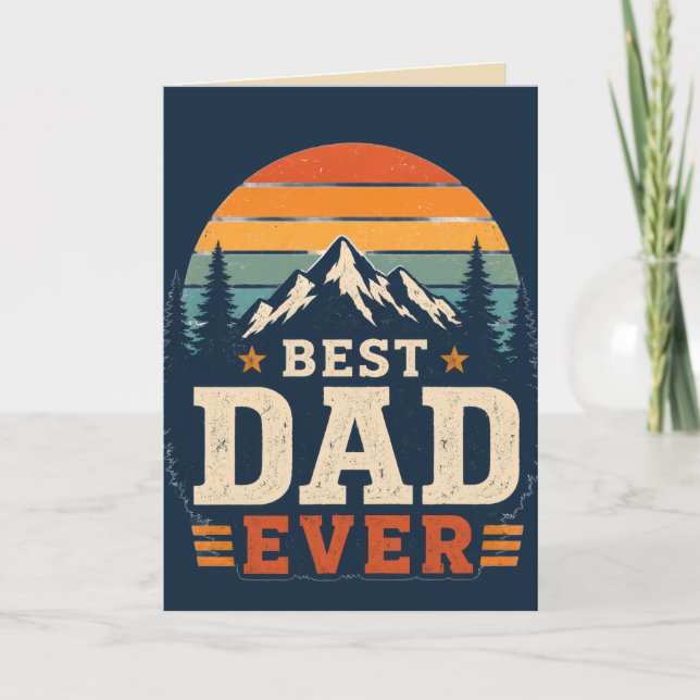 Feliz Día del Padre Tarjeta de Felitación Retro Mo (Anverso)