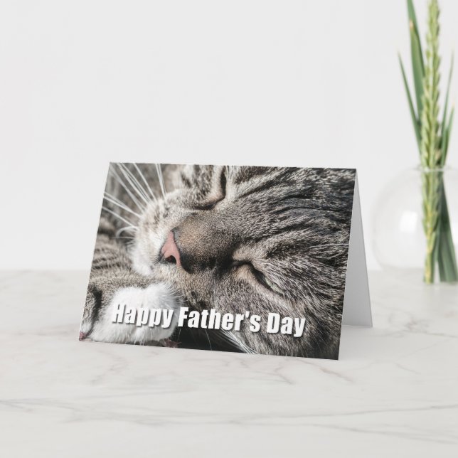 Feliz Día del Padre Tarjeta de Gato Sleepy (Anverso)