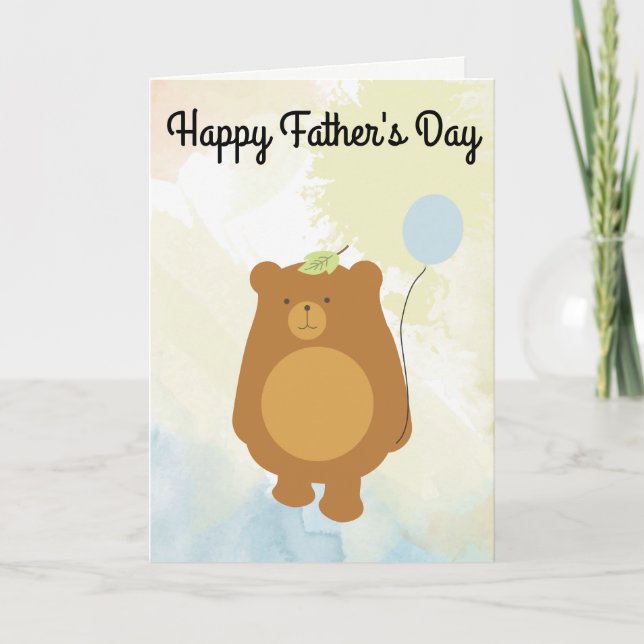 Feliz Día del Padre - Tarjeta de oso de papá (Anverso)