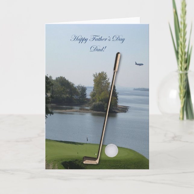 Feliz Día del Padre, tarjeta de papá de golf (Anverso)
