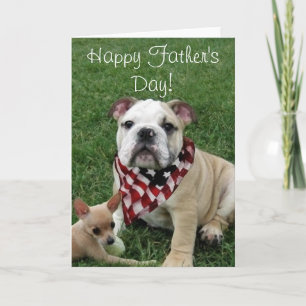 Feliz Día del Padre Tarjeta de Saludo al Bulldog