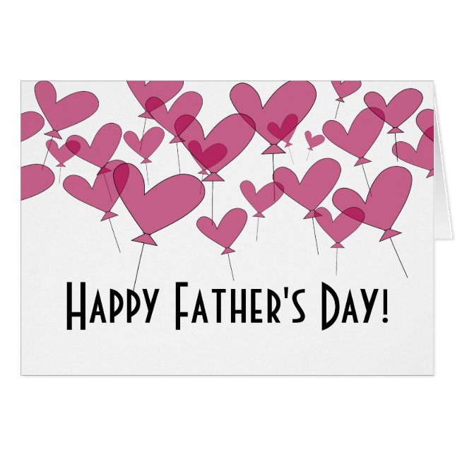 Feliz día del padre, tarjeta de saludo con corazon (Anverso (Horizontal))