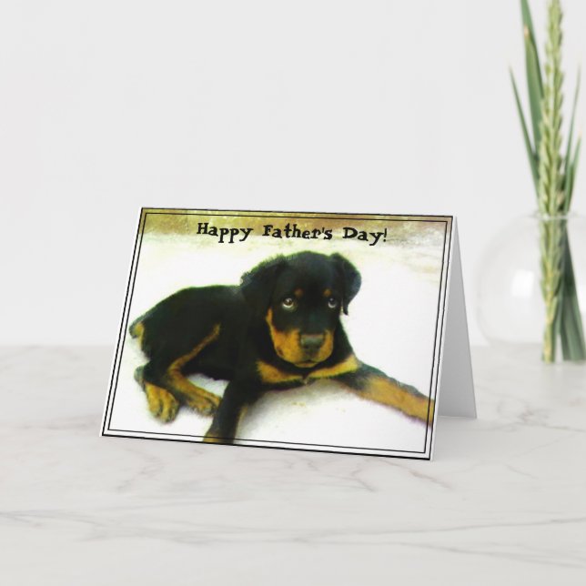 Feliz Día del Padre Tarjeta de saludo de cachorro  (Anverso)