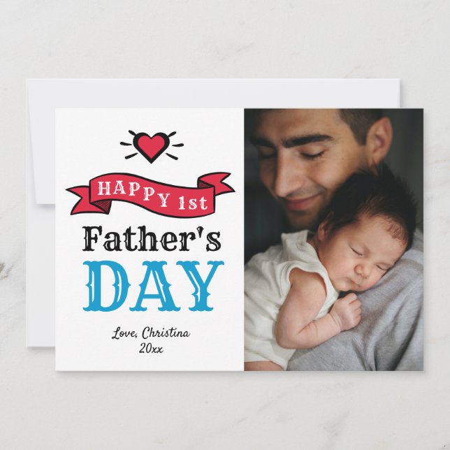 Feliz Día del Padre Tarjeta fotográfica de tipogra (Anverso)