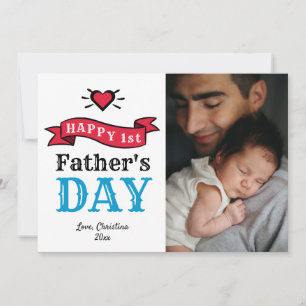 Feliz Día del Padre Tarjeta fotográfica de tipogra