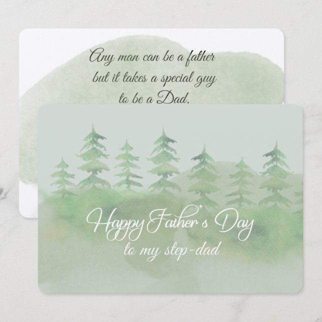 Feliz Día del Padre Tarjeta para Padrastro (Anverso / Reverso)