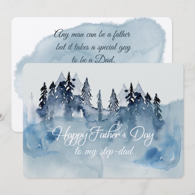 Feliz Día del Padre Tarjeta para Padrastro (Anverso / Reverso)