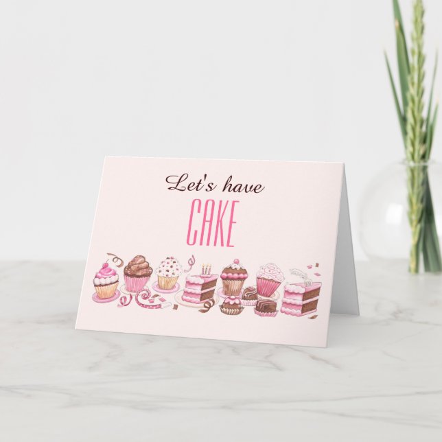 Feliz Día del Pastel a la tarjeta de cumpleaños de (Anverso)