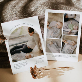 Feliz Día del Primer Padre Tarjeta fotográfica mod