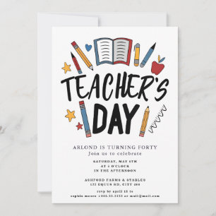 feliz día del profesor cumpleaños Invitación