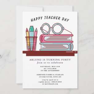 feliz día del profesor cumpleaños Invitación
