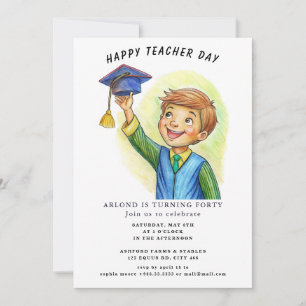 feliz día del profesor cumpleaños Invitación