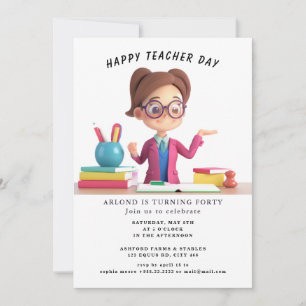 feliz día del profesor cumpleaños Invitación