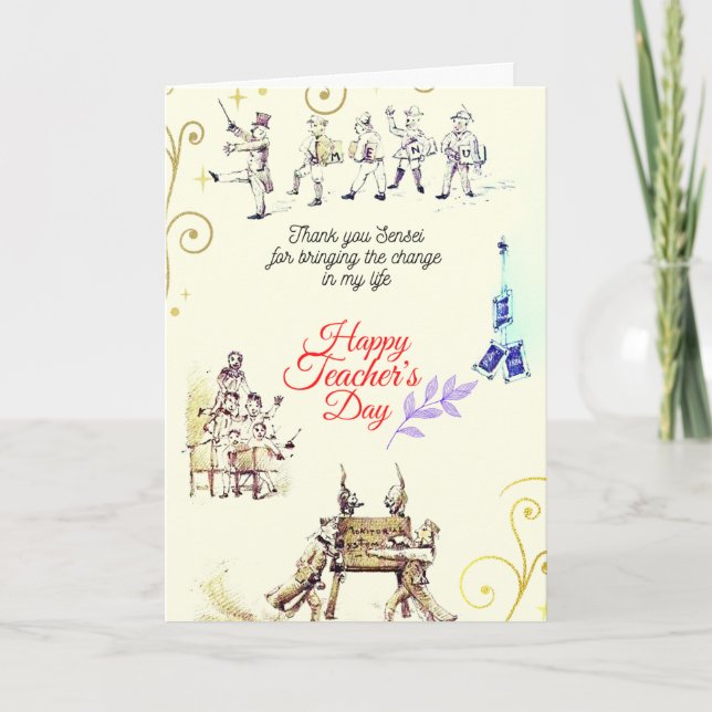 Feliz Día del Profesor (Festividad) - Tarjeta de f (Anverso)