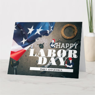 Feliz Día del Trabajo tarjeta de fiesta patriótica