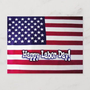 Feliz Día del Trabajo Tarjeta Postal de la Bandera