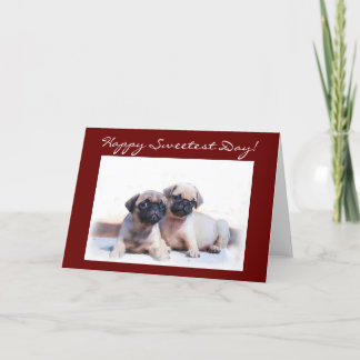 Feliz Día más dulce, tarjeta de saludo de Pug