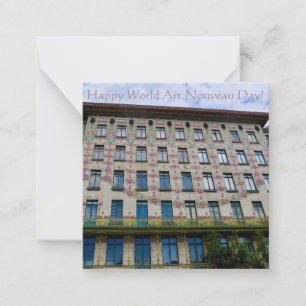 ¡Feliz Día Mundial del Art Nouveau! Tarjeta pequeñ