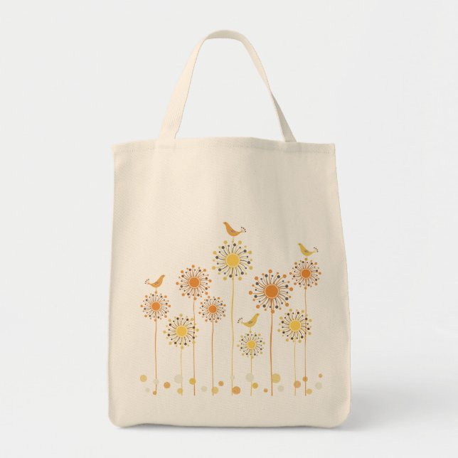 Feliz diseño de pájaros Naranjas para la bolsa de  (Frente)