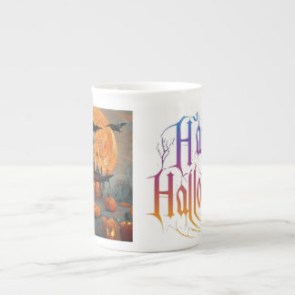 Feliz diseño de tazas de la especialidad de Hallow