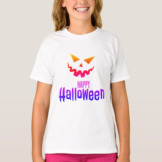 Feliz disfraz de Halloween para camiseta de chicas (Anverso)