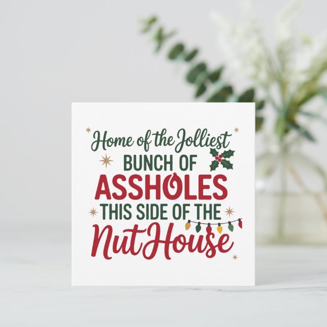 Feliz divertido Navidad hogar de la más alegre Nav (Anverso de pie)