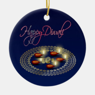 Feliz Diwali Ganesha Rangoli - Ornamento