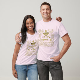 Feliz Diwali Oro y la camiseta básica de los hombr