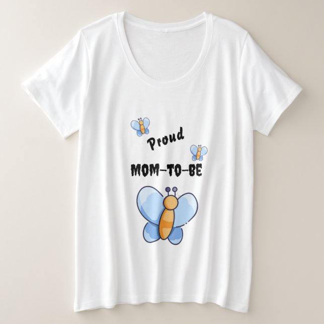 Feliz ducha de bebé mariposa mamá -a ser camiseta (Anverso del diseño)