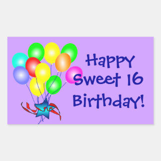 Feliz dulce 16 Pegatinas de cumpleaños