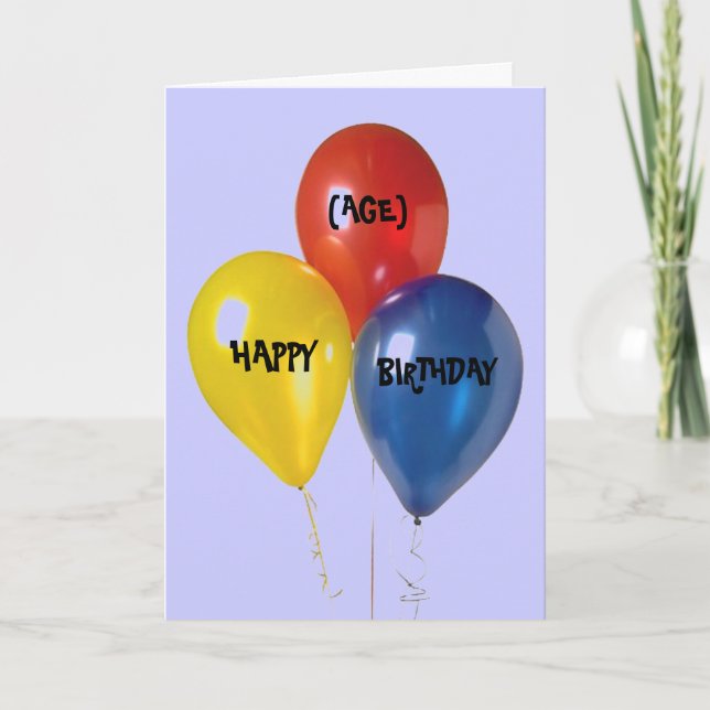 FELIZ, (EDAD), TARJETA DE CUMPLEAÑOS - (Anverso)