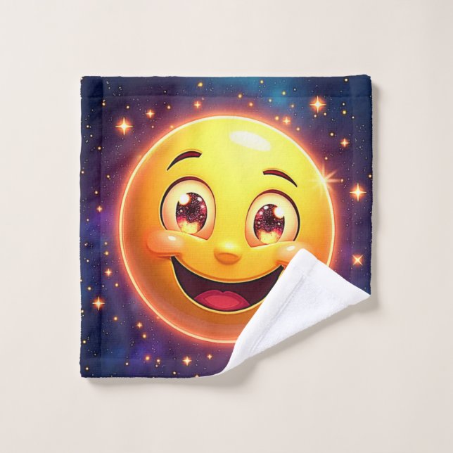 Feliz Emoji de ojos cósmicos (Toallita)