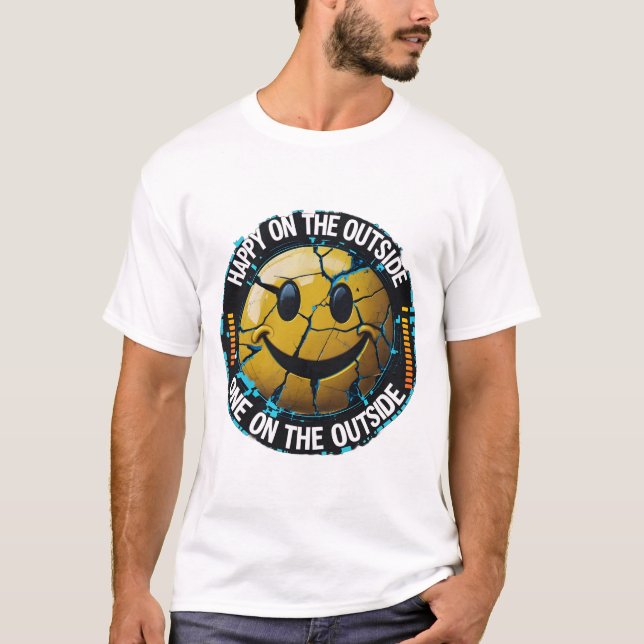 Feliz en la camiseta de la Emoji exterior - Diseño (Anverso)