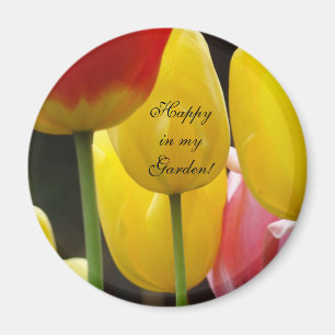 Feliz en mi jardín! imán Flores de Tulipán de prim