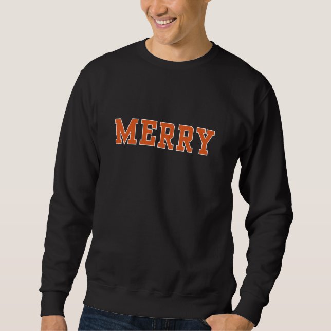 Feliz en Naranja, suéter de Navidades masculinos (Anverso)
