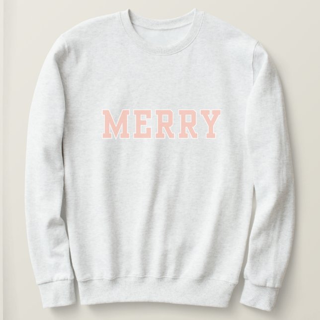 Feliz en rosa, Navidades universitarios suéter (Anverso del diseño)