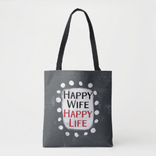 Feliz esposa feliz vida con la bolsa