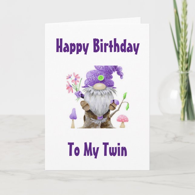 FELIZ ESTILO GNOME DE CUMPLEAÑOS A MI TARJETA "TWI (Anverso)
