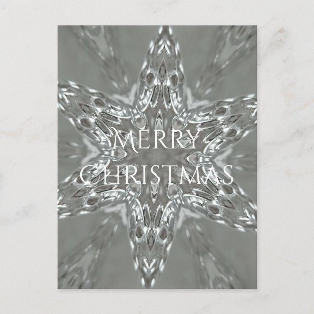 Feliz Estrella de Navidad Gris Plateado Antiguo (Anverso)